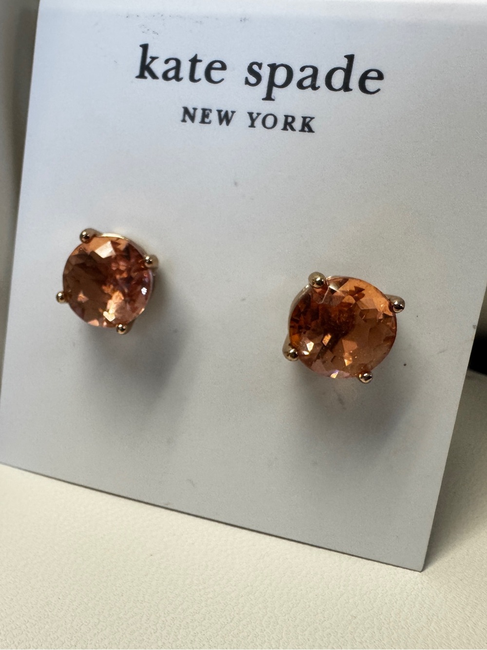 Stunning Kate Spade New York Peach Crystal Stud Earrings